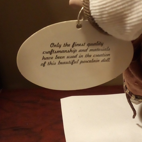 Collectable Memories Porcelain Doll "Jackie" W/Wooden Rocking Horse Vintage - Picture 4 of 14